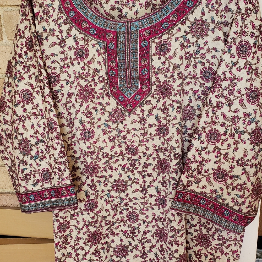 washable  crepe  printed  Kurt’s tunic